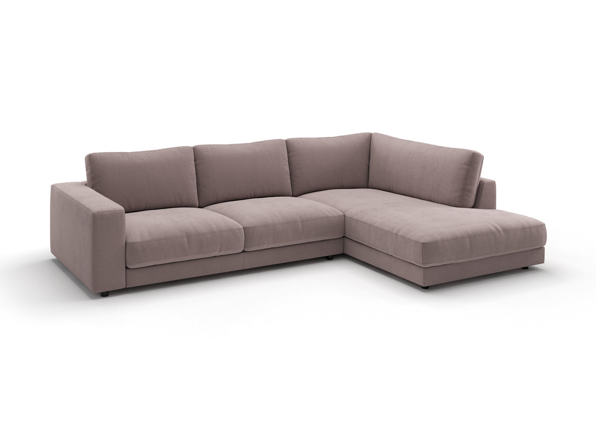 Skagen Ecksofa in L-Form in Feincord Altrosa, Ecke rechts
