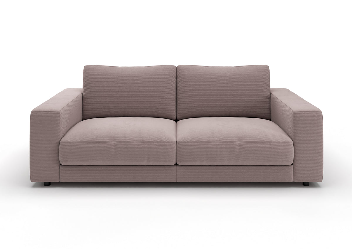 Skagen 2-Sitzer-Sofa in Feincord Altrosa – Ansicht von vorn