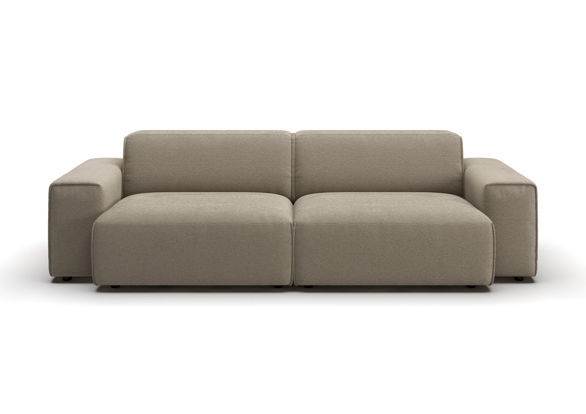 Lund 3-Sitzer-Sofa in Feincord Sand – Ansicht von vorn