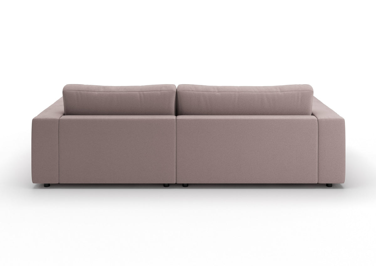 Skagen Ecksofa mit Longchair in Feincord Altrosa, Longchair rechts – Rückansicht