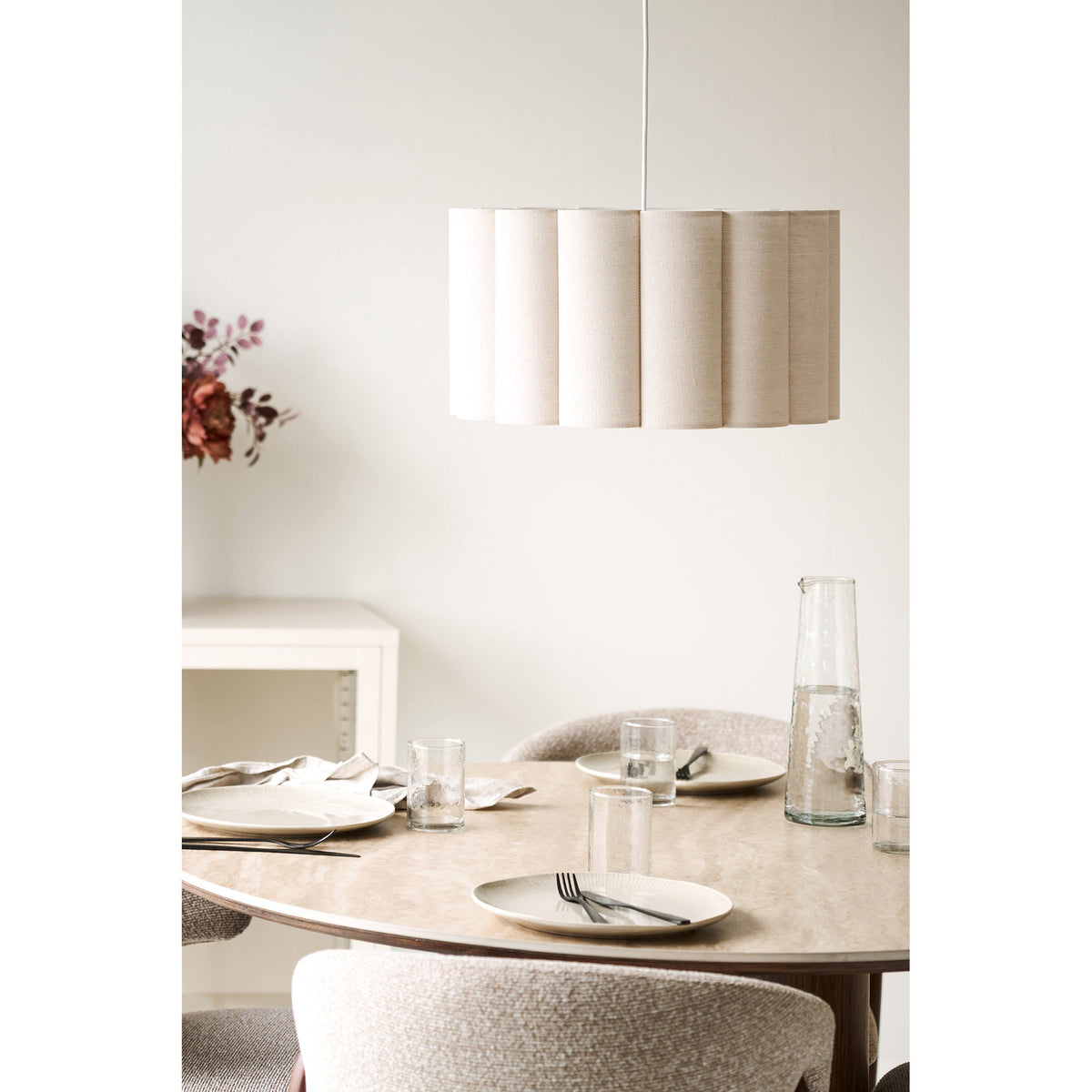Brage Pendelleuchte – Stahl/Leinen Grau/Beige – Ansicht 5