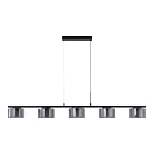 Juli Pendelleuchte mit 5 LEDs – Stahl/Glas Schwarz/Klar von Luiva Living