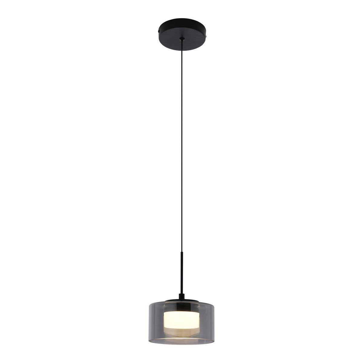 Juli LED-Pendelleuchte – Stahl/Glas Schwarz/Klar – Ansicht 2