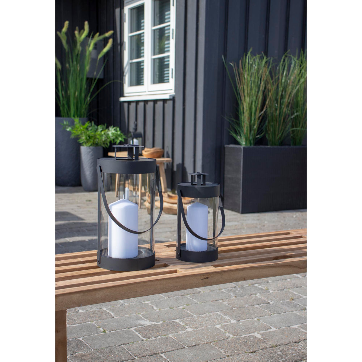 Piet Laterne 2er-Set – Stahl/Glas Schwarz – Ansicht 5