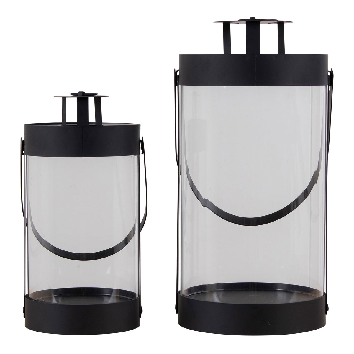 Piet Laterne 2er-Set – Stahl/Glas Schwarz – Ansicht 2