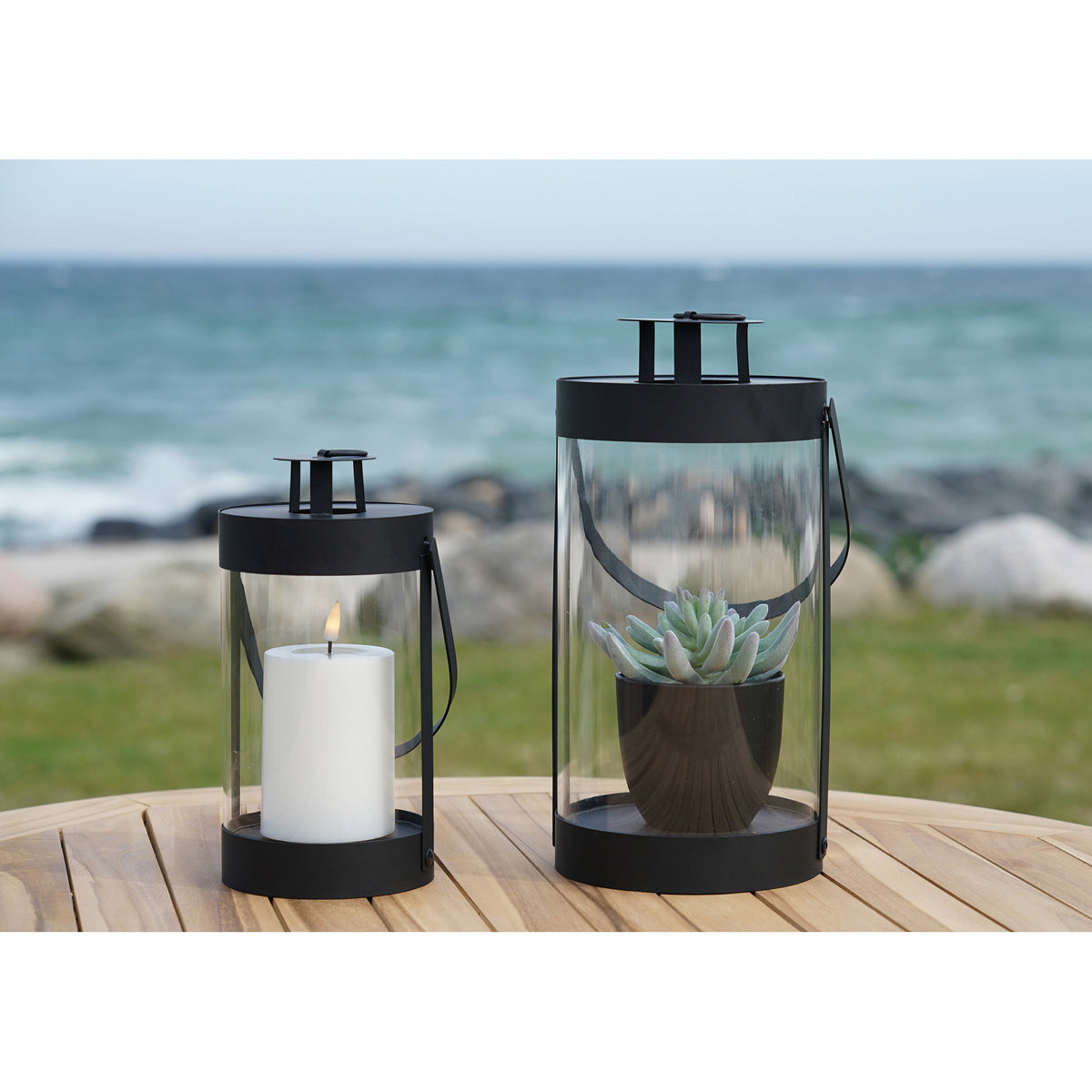 Piet Laterne 2er-Set – Stahl/Glas Schwarz – Ansicht 11