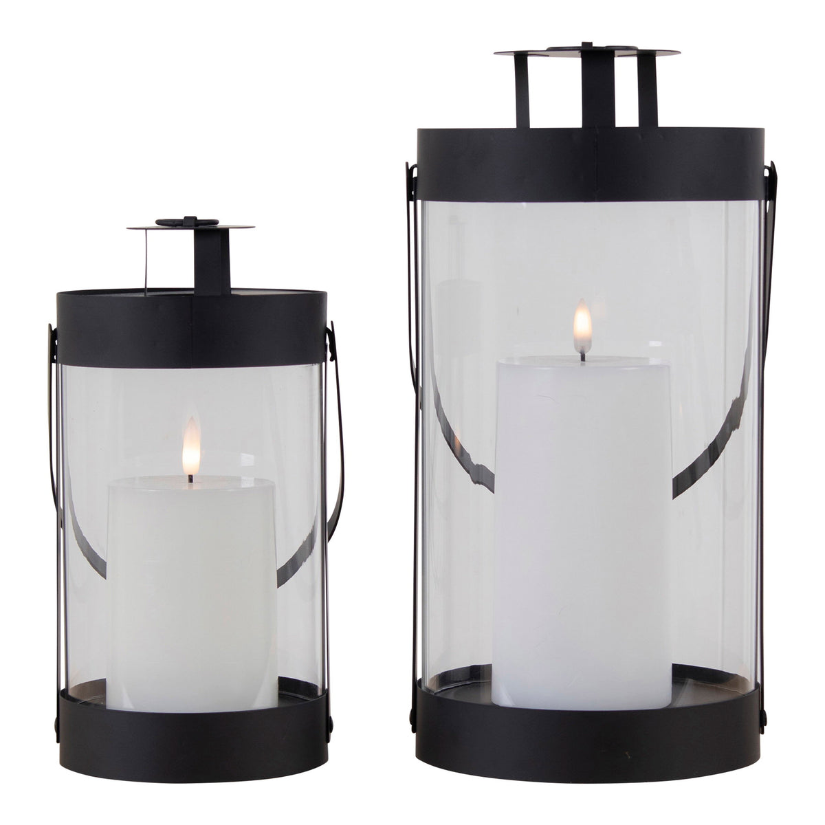 Piet Laterne 2er-Set – Stahl/Glas Schwarz – Ansicht 3