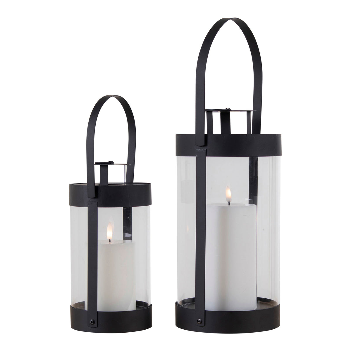 Piet Laterne 2er-Set – Stahl/Glas Schwarz – Ansicht 4