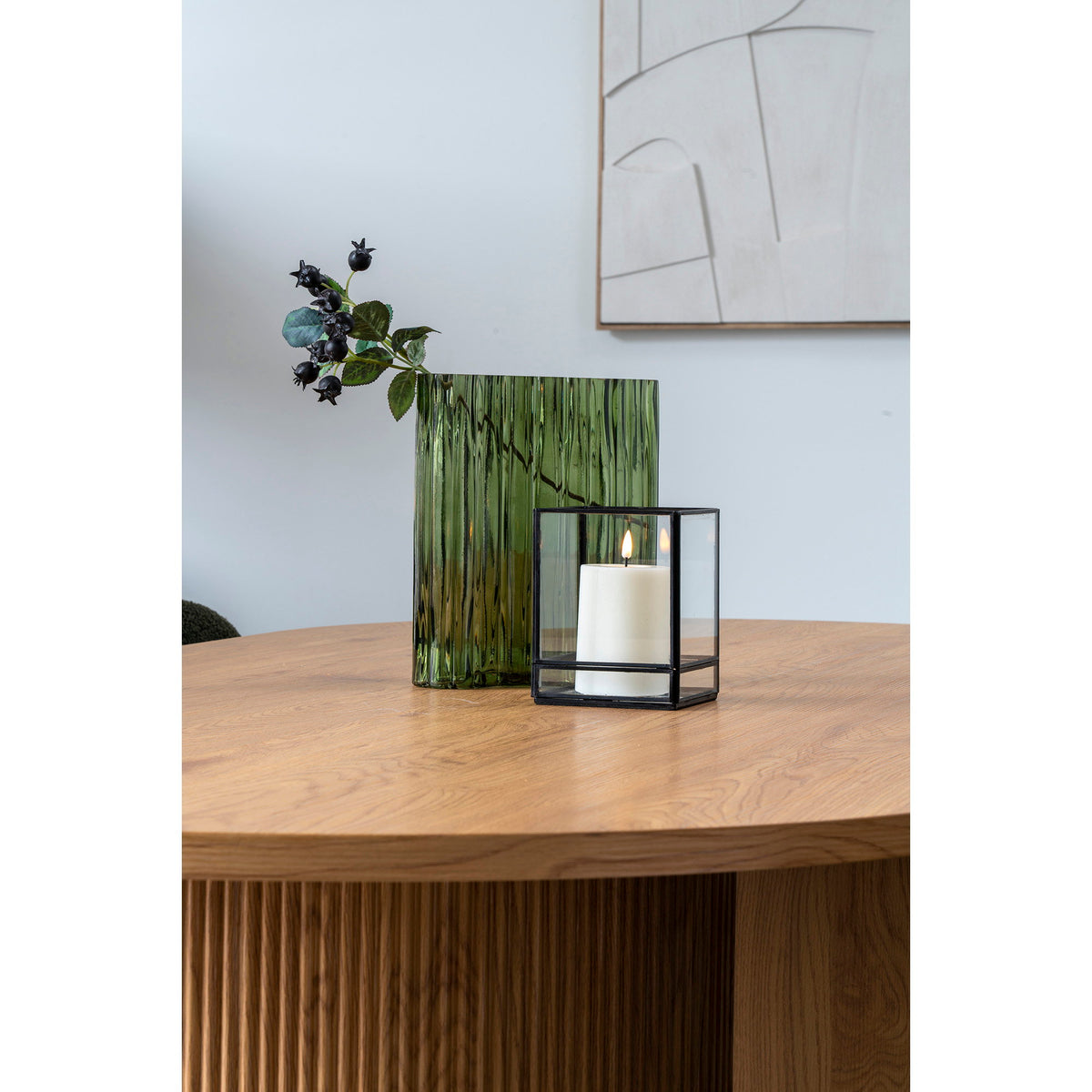 Windlicht – Metall/Glas Schwarz, 12 × 15 cm – Ansicht 4