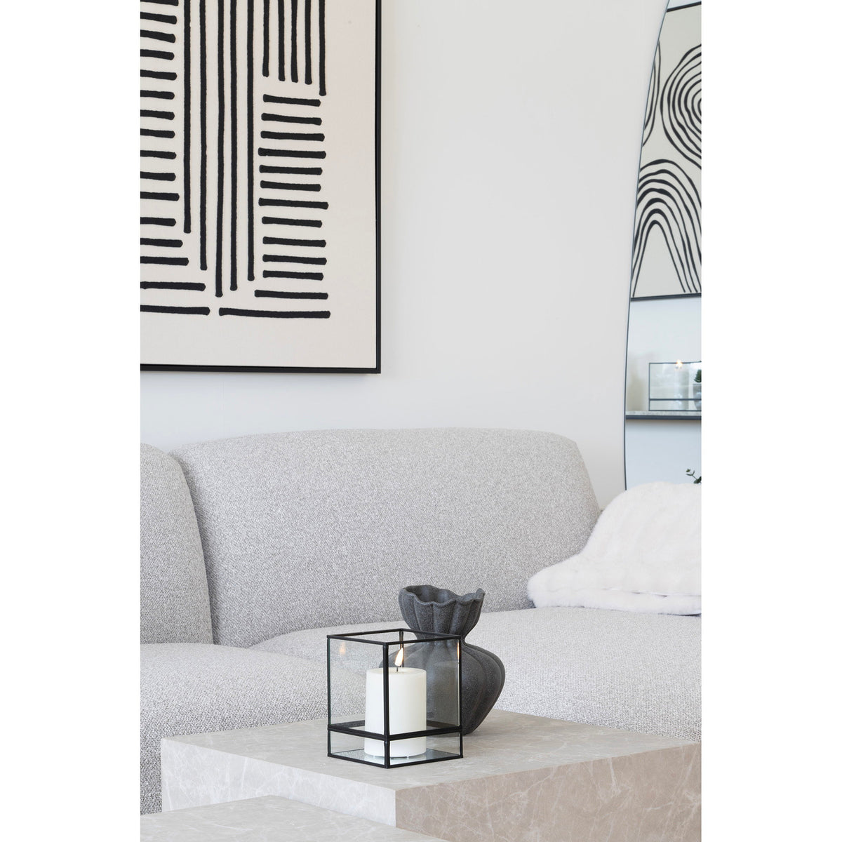 Windlicht – Metall/Glas Schwarz, 12 × 15 cm – Ansicht 8