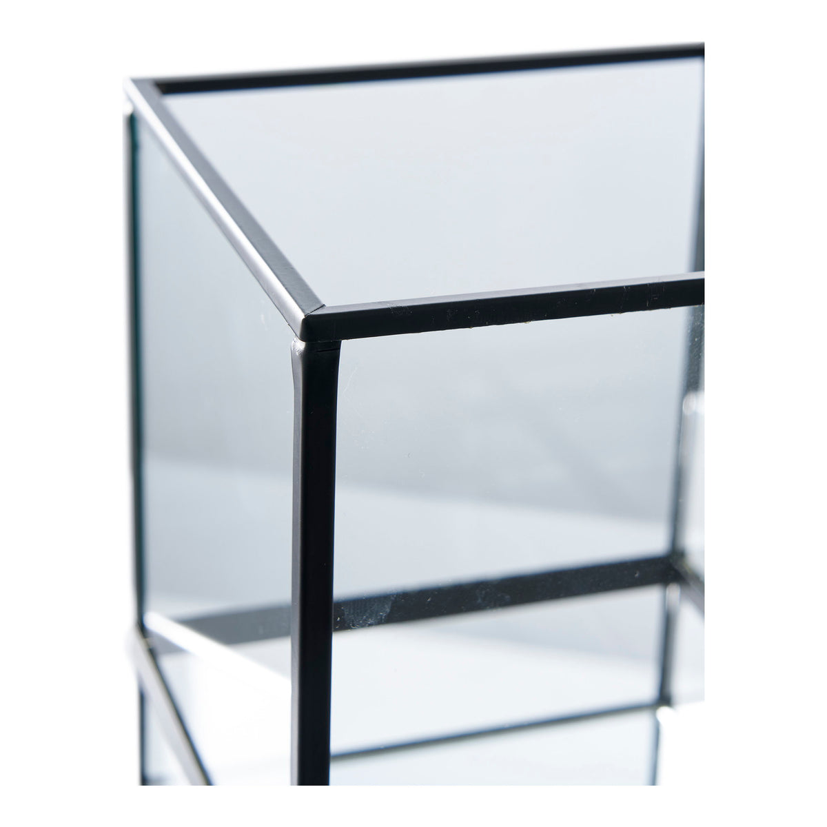 Windlicht – Metall/Glas Schwarz, 12 × 15 cm – Ansicht 3