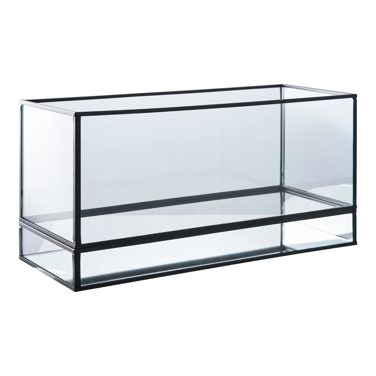 Windlicht – Metall/Glas Schwarz, 30 × 12 × 15 cm – Ansicht 2