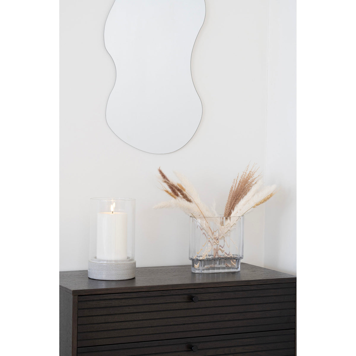 Windlicht – Keramik/Glas Grau, 16 × 25,5 cm – Ansicht 2