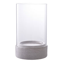 Windlicht – Keramik/Glas Grau, 16 × 25,5 cm von Luiva Living