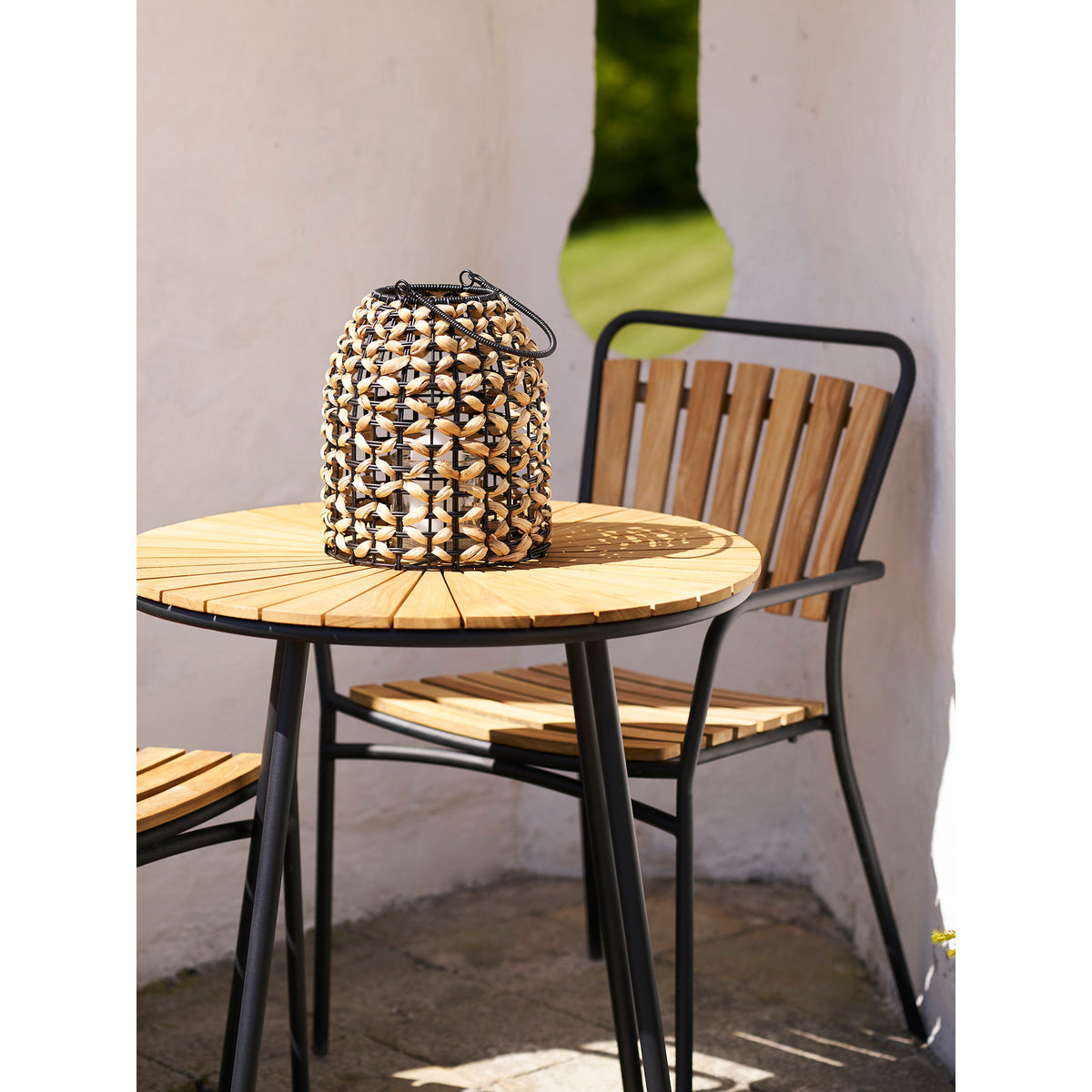 Didrik Laterne – Polyrattan/Wasserhyazinthe Natur/Schwarz – Ansicht 4