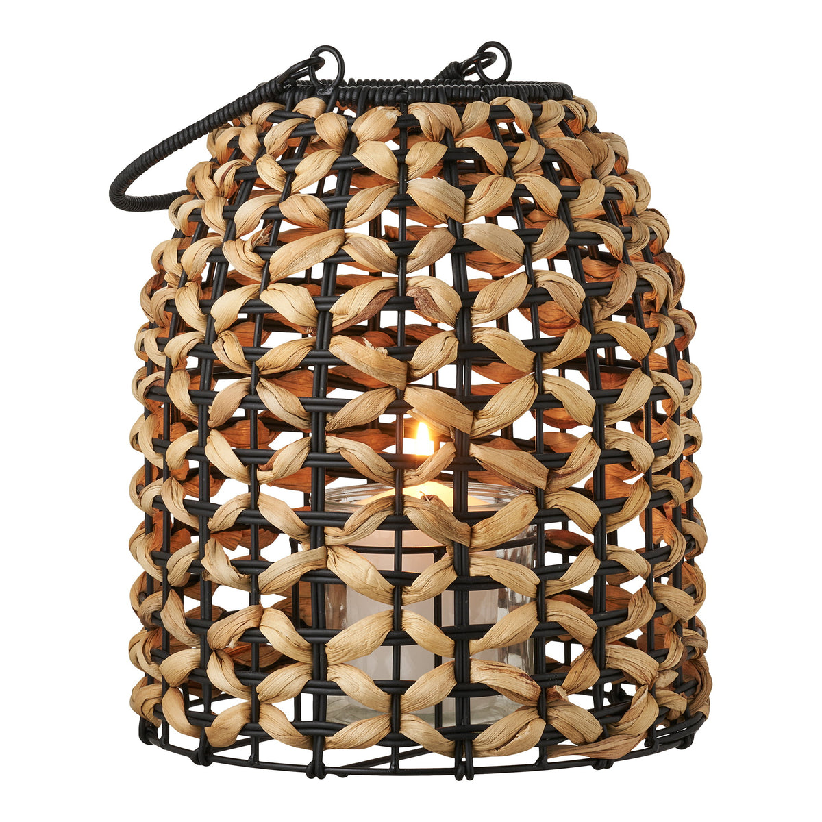 Didrik Laterne – Polyrattan/Wasserhyazinthe Natur/Schwarz – Ansicht 2