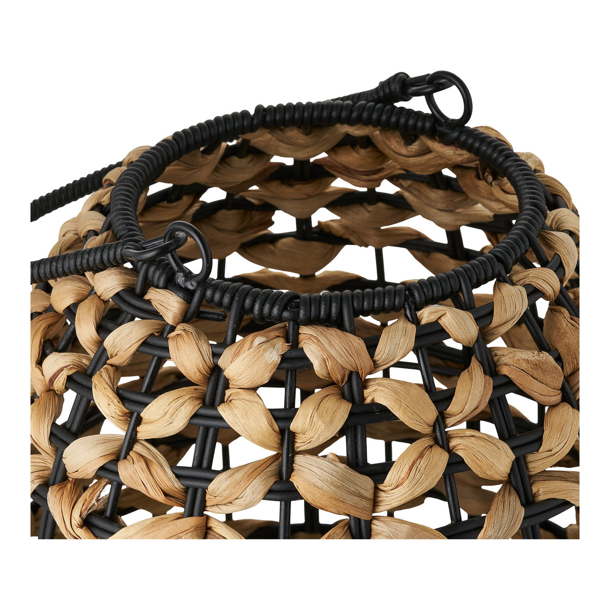 Didrik Laterne – Polyrattan/Wasserhyazinthe Natur/Schwarz – Ansicht 3