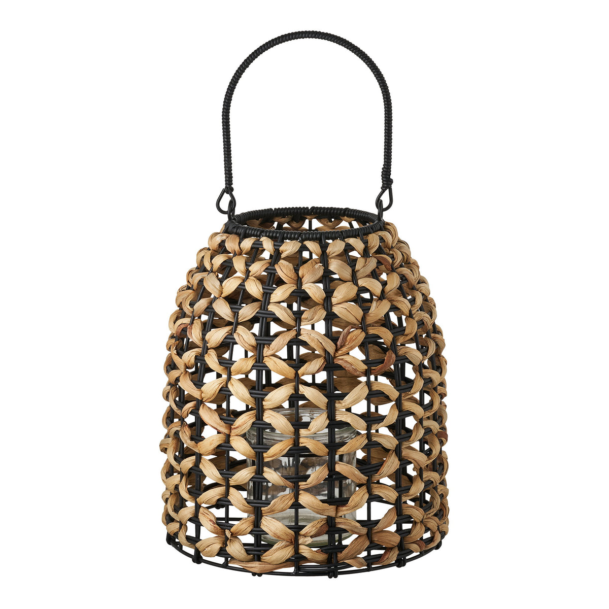 Didrik Laterne – Polyrattan/Wasserhyazinthe Natur/Schwarz von Luiva Living