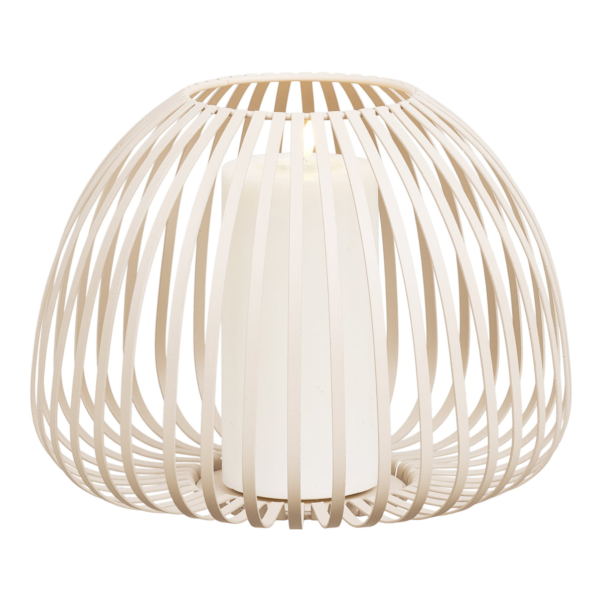 Luca Laterne – Metall Beige, ø 25 × 19 cm – Ansicht 2