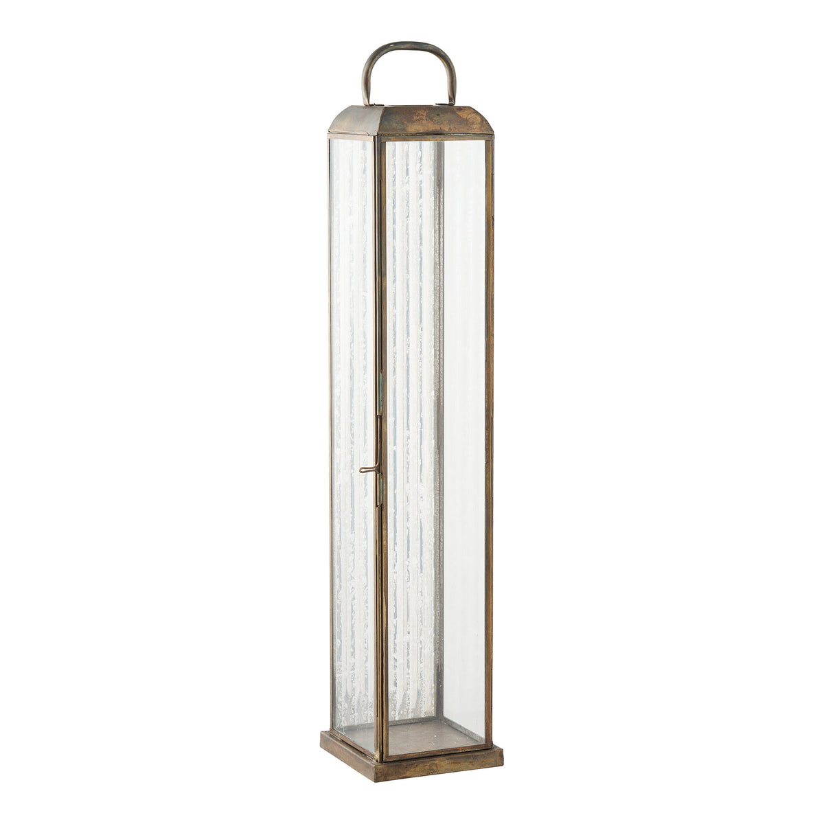 Wanda Laterne – Glas/Metall Antikmessing-Optik, 12 × 12 × 60 cm – Ansicht 2