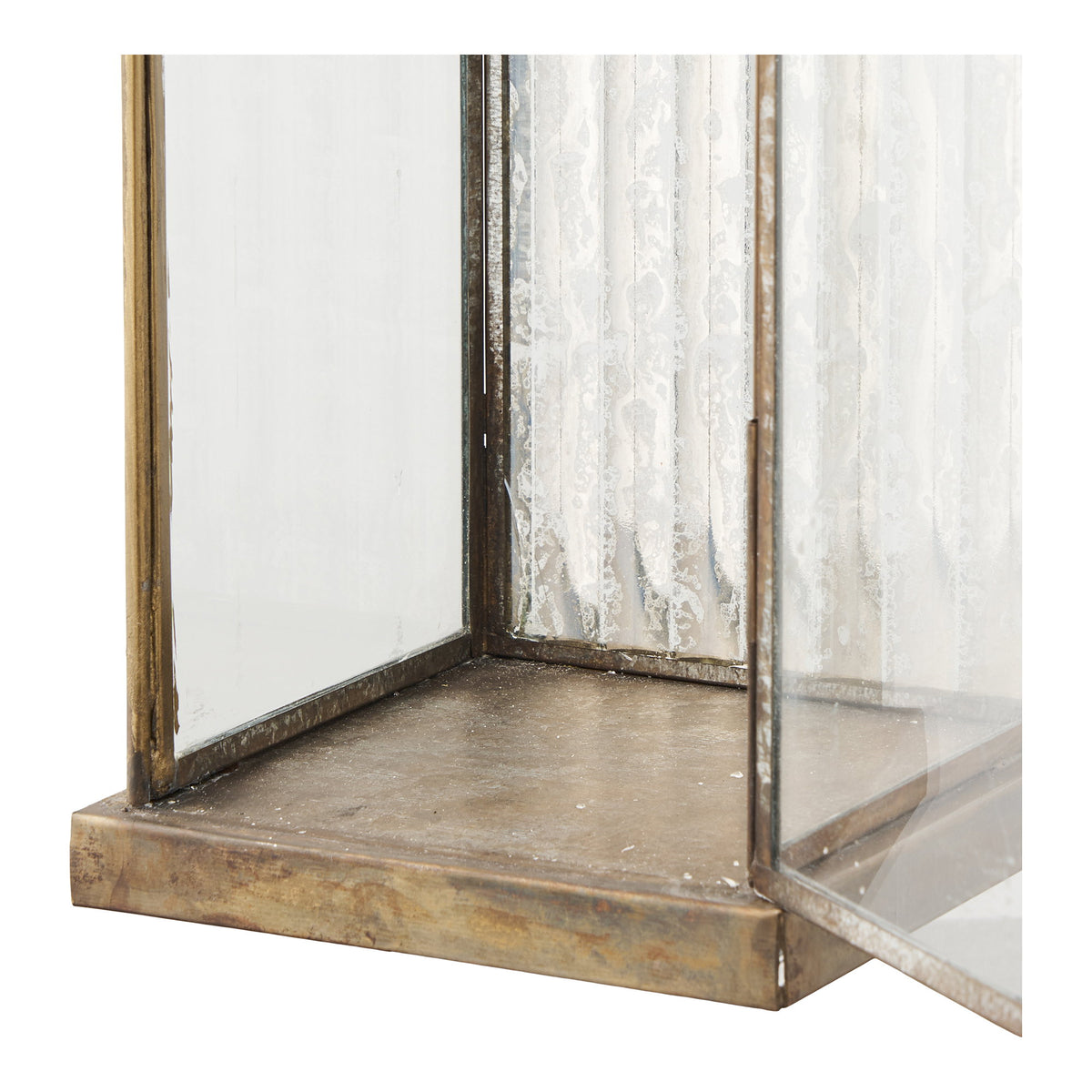 Wanda Laterne – Glas/Metall Antikmessing-Optik, 12 × 12 × 60 cm – Ansicht 5
