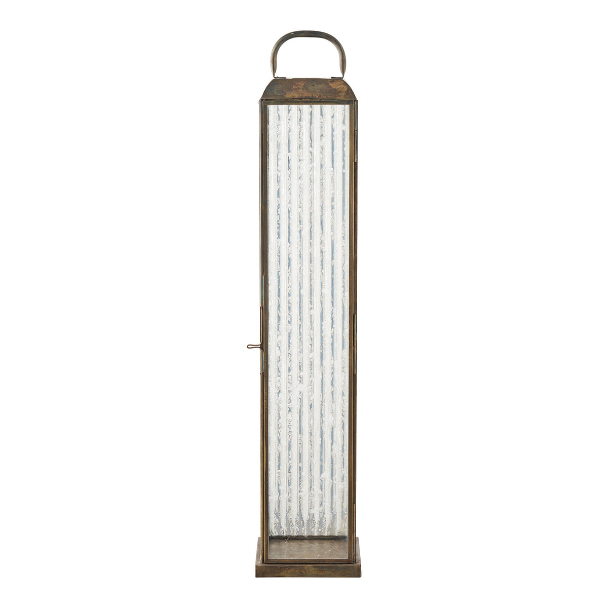 Wanda Laterne – Glas/Metall Antikmessing-Optik, 12 × 12 × 60 cm von Luiva Living