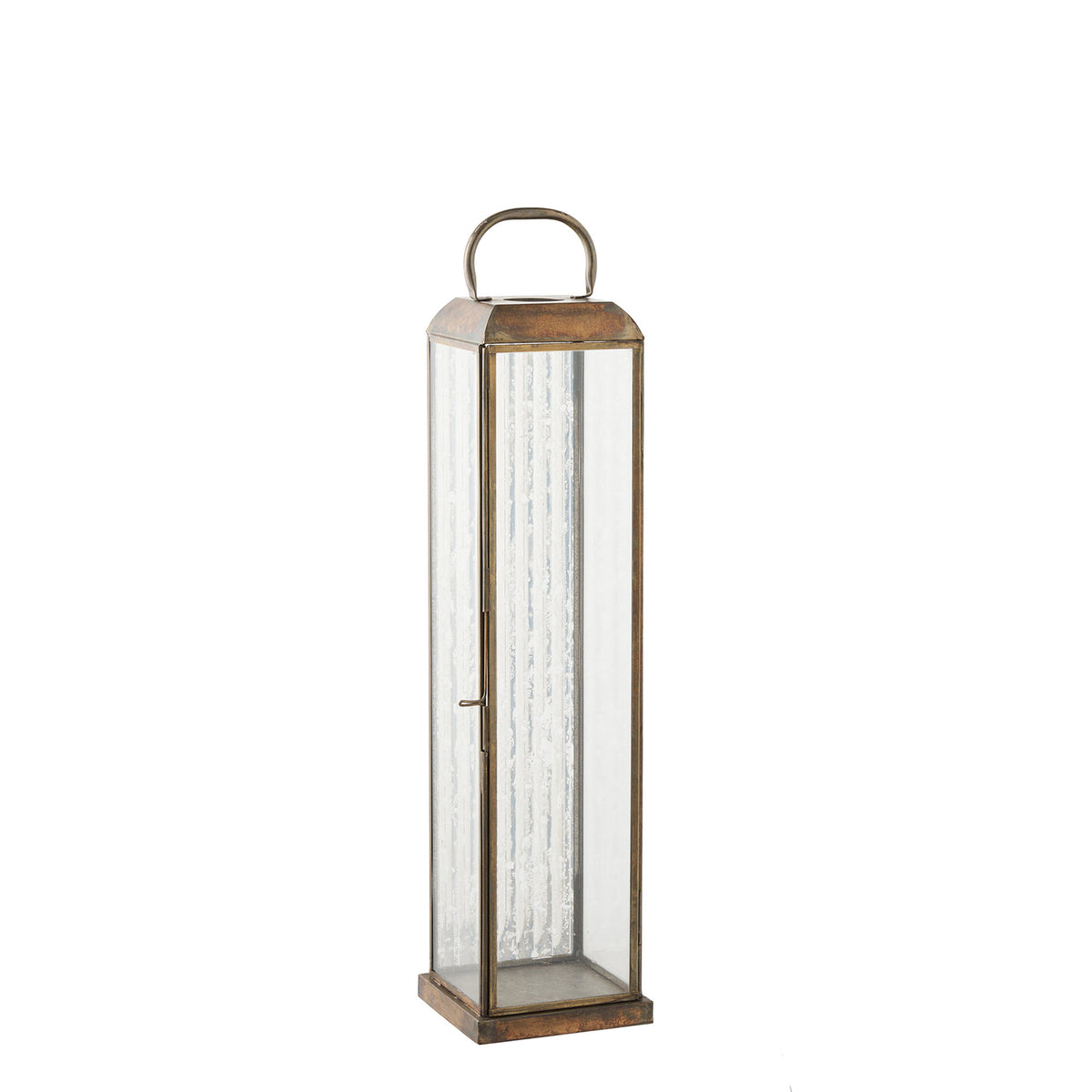 Wanda Laterne – Glas/Metall Antikmessing-Optik, 12 × 12 × 49 cm – Ansicht 2