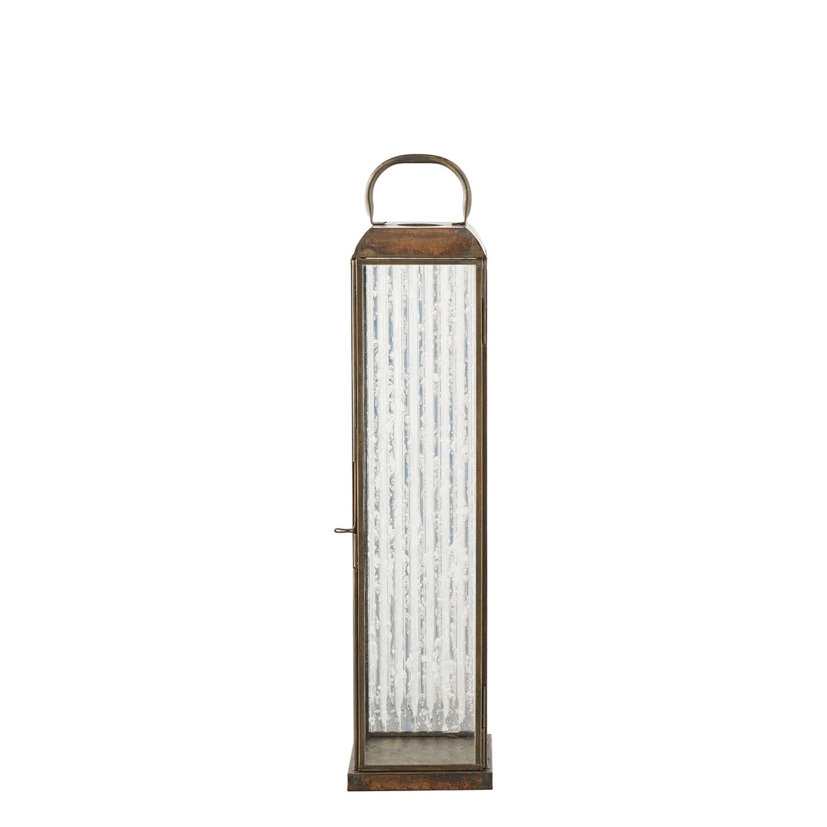 Wanda Laterne – Glas/Metall Antikmessing-Optik, 12 × 12 × 49 cm von Luiva Living
