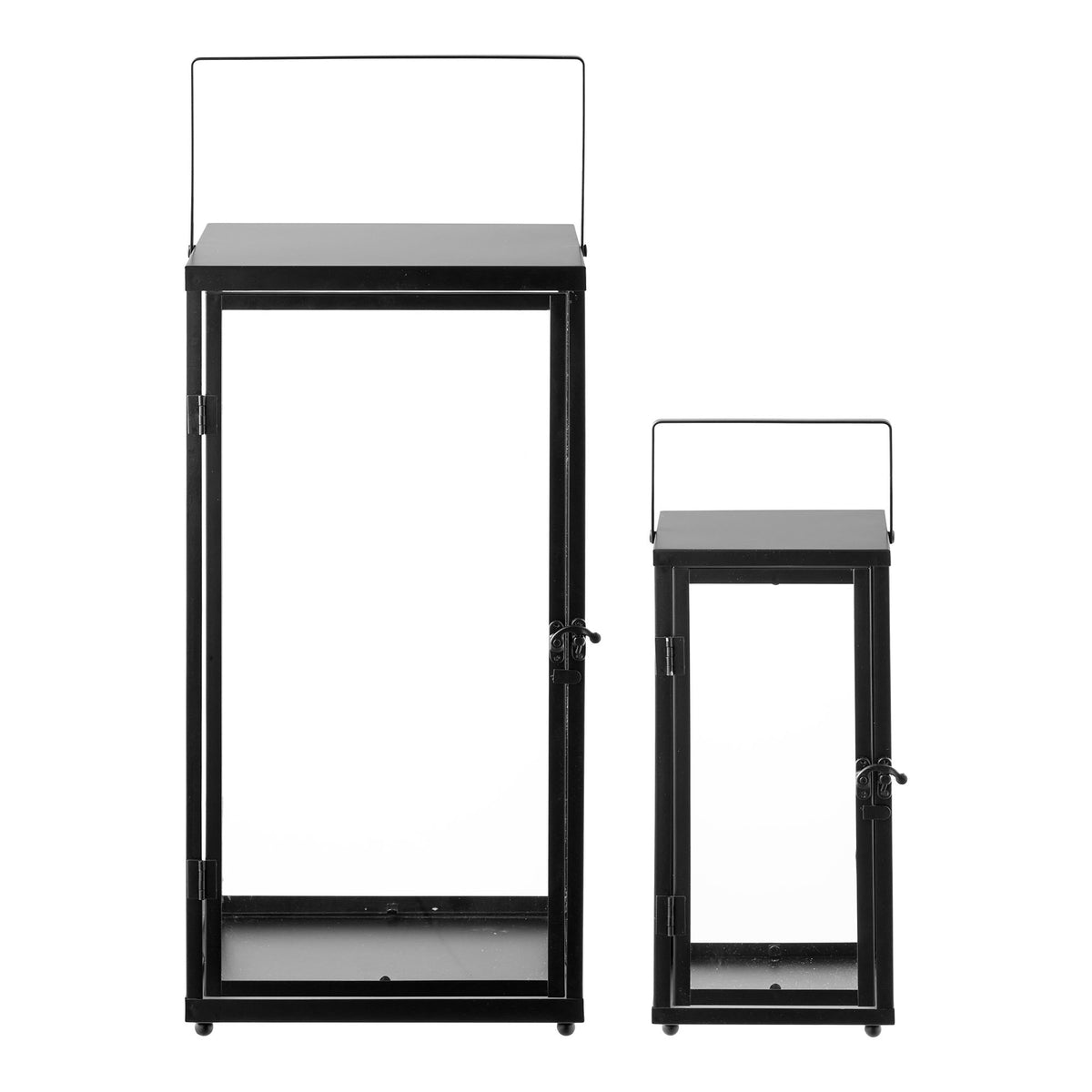 Urs Laterne 2er-Set – Metall/Glas Schwarz – Ansicht 2