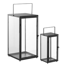 Urs Laterne 2er-Set – Metall/Glas Schwarz von Luiva Living