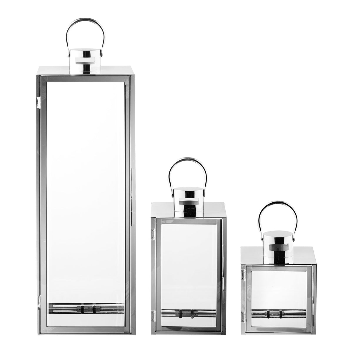 Marta Laterne 3er-Set – Glas/Metall Silberoptik – Ansicht 2