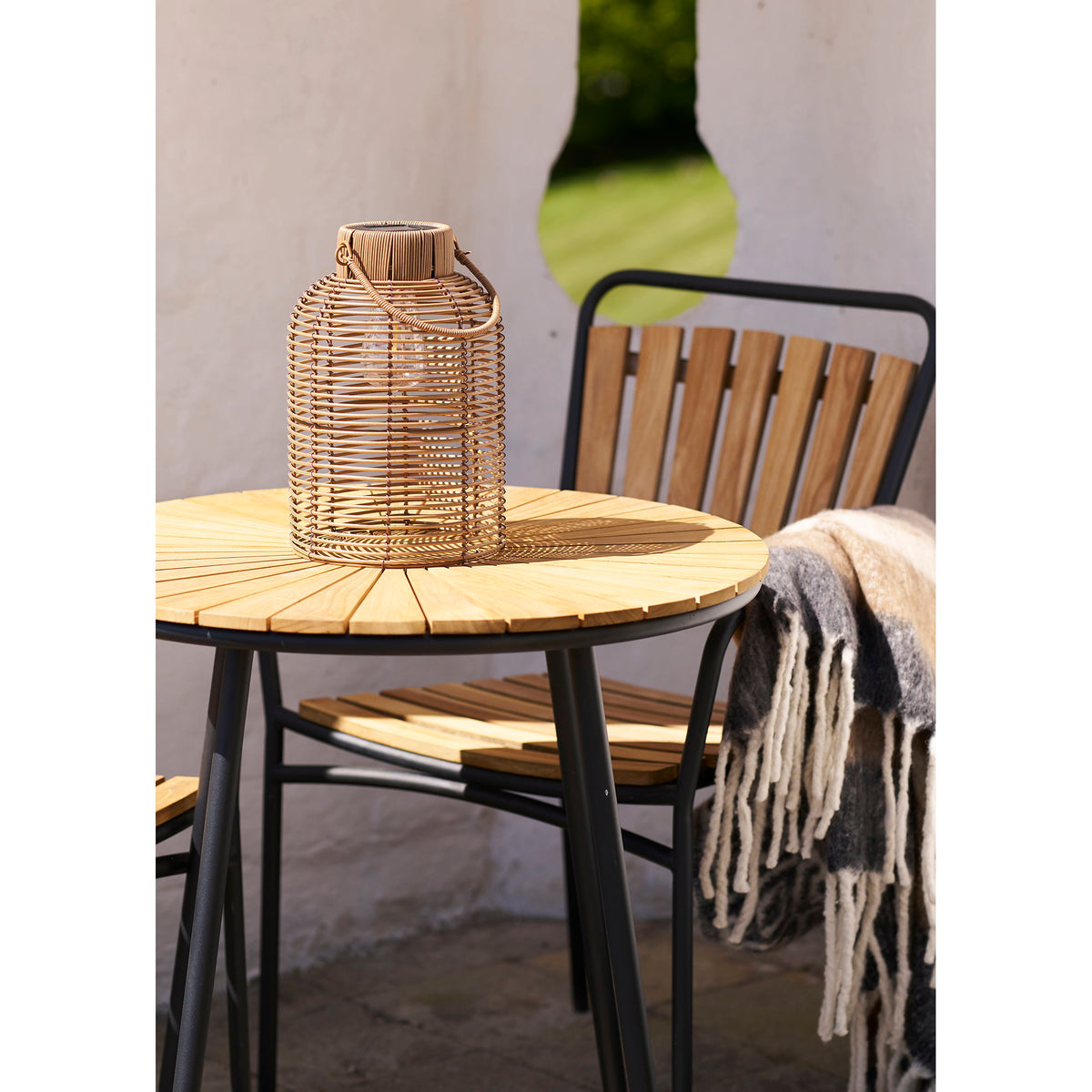 Jolin Solarleuchte, akkubetrieben – Polyrattan Braun – Ansicht 4