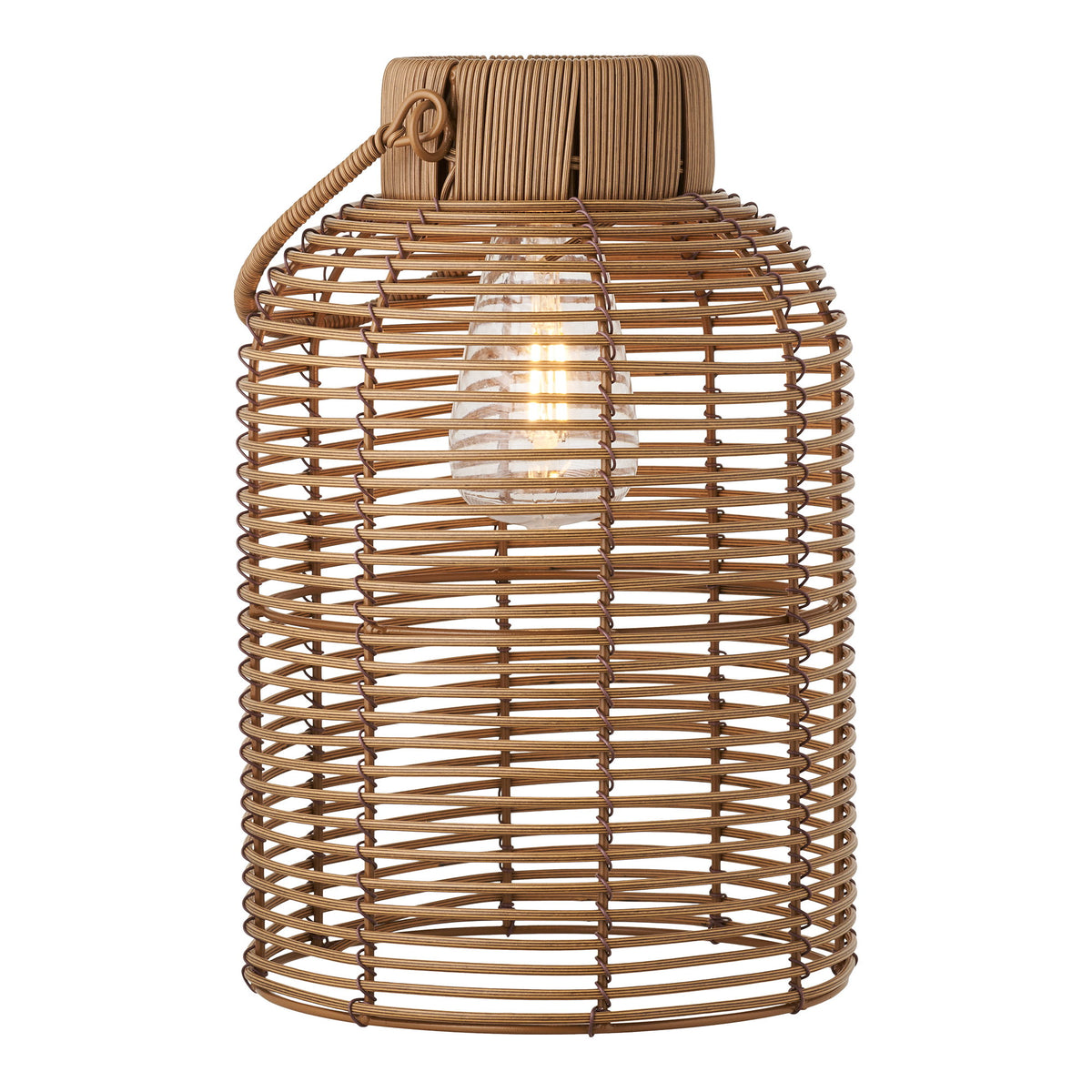 Jolin Solarleuchte, akkubetrieben – Polyrattan Braun – Ansicht 2