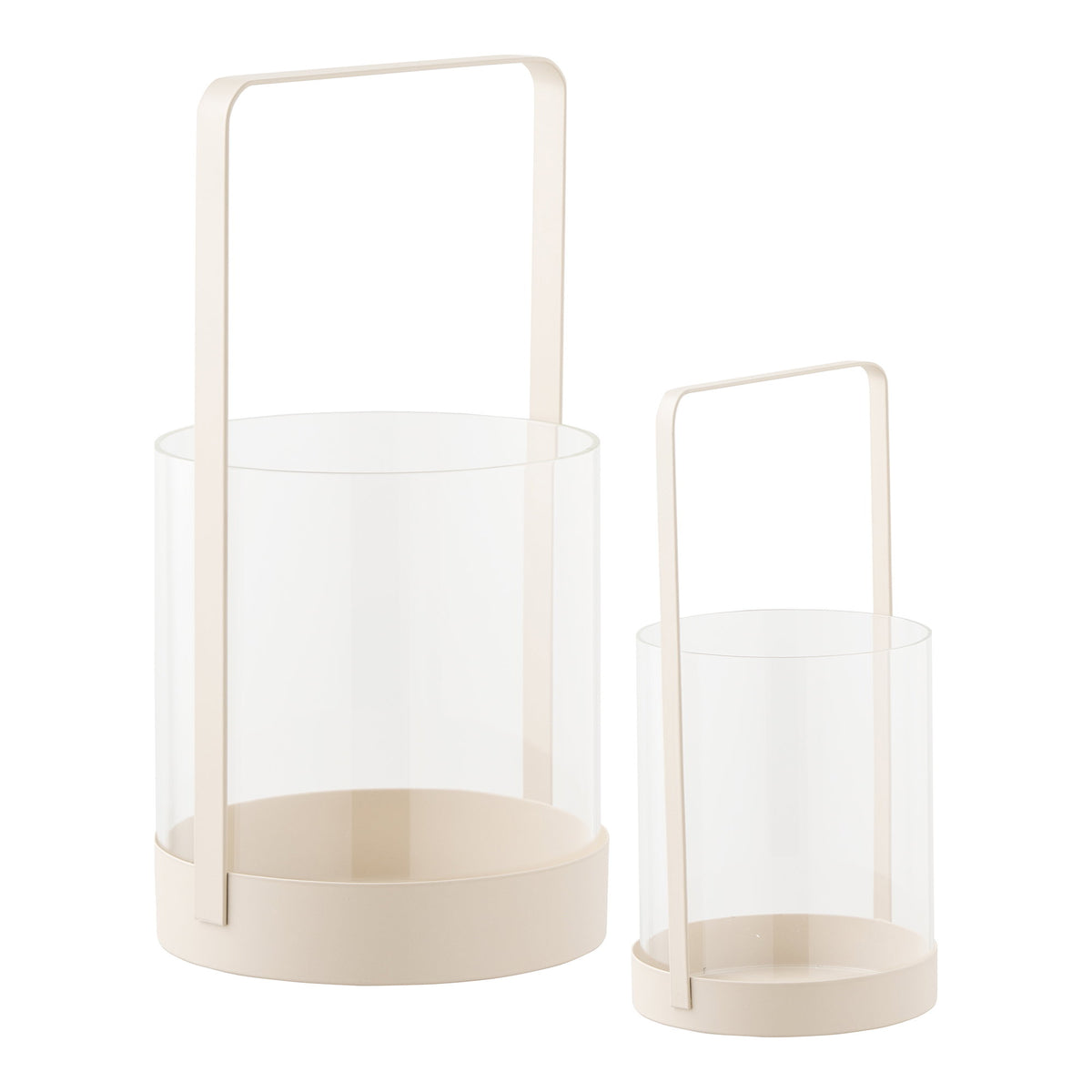 Windlicht 2er-Set – Glas/Metall Beige – Ansicht 2