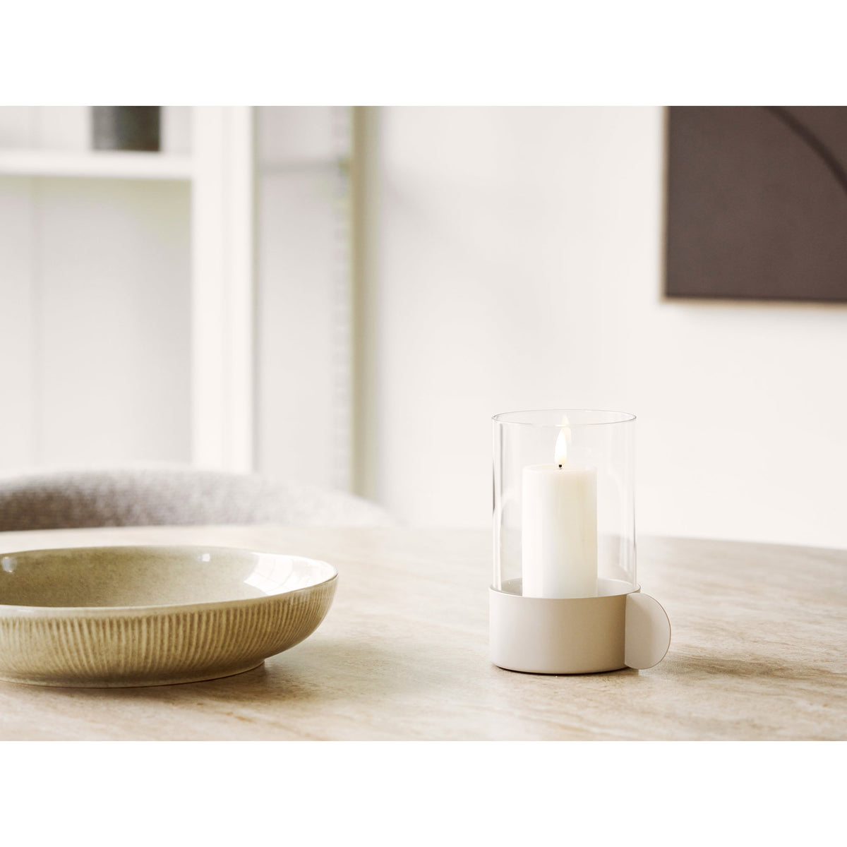 Windlicht – Glas/Metall Beige, 10 × 13,5 × 16,5 cm – Ansicht 5