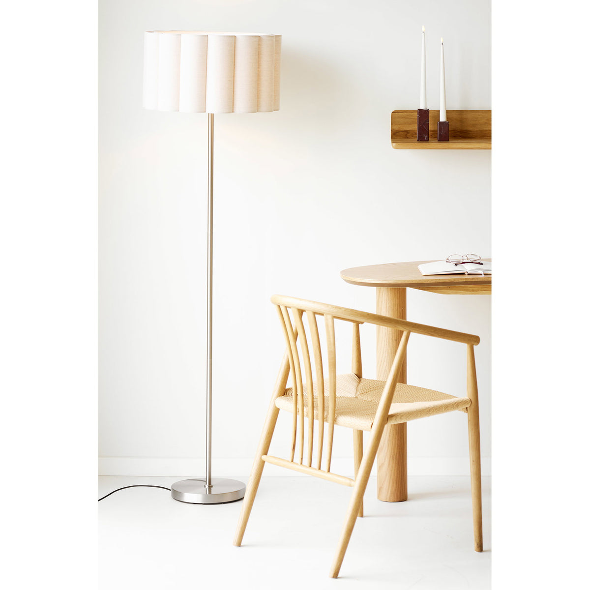 Brage Stehleuchte – Stahl/Leinen Grau/Beige – Ansicht 6
