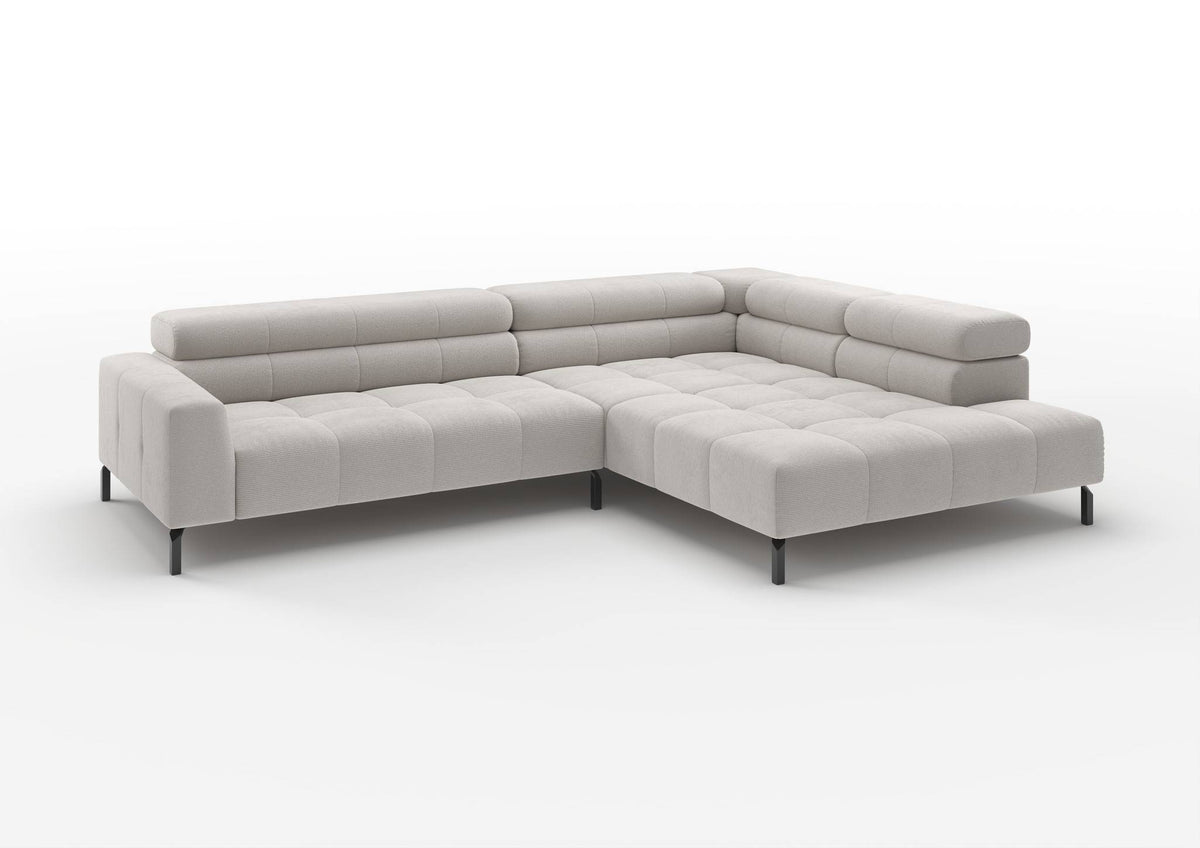 Kalmar Ecksofa in L-Form groß in Feincord Weiß, Ecke rechts