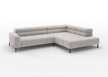 Kalmar Ecksofa in L-Form groß in Feincord Weiß, Ecke rechts