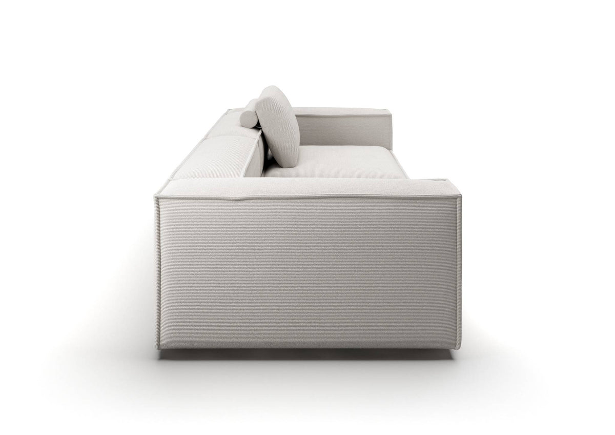Bergen 3-Sitzer-Sofa in Feincord Weiß – Seitenansicht