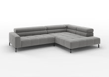 Kalmar Ecksofa in L-Form groß in Feincord Grau, Ecke rechts
