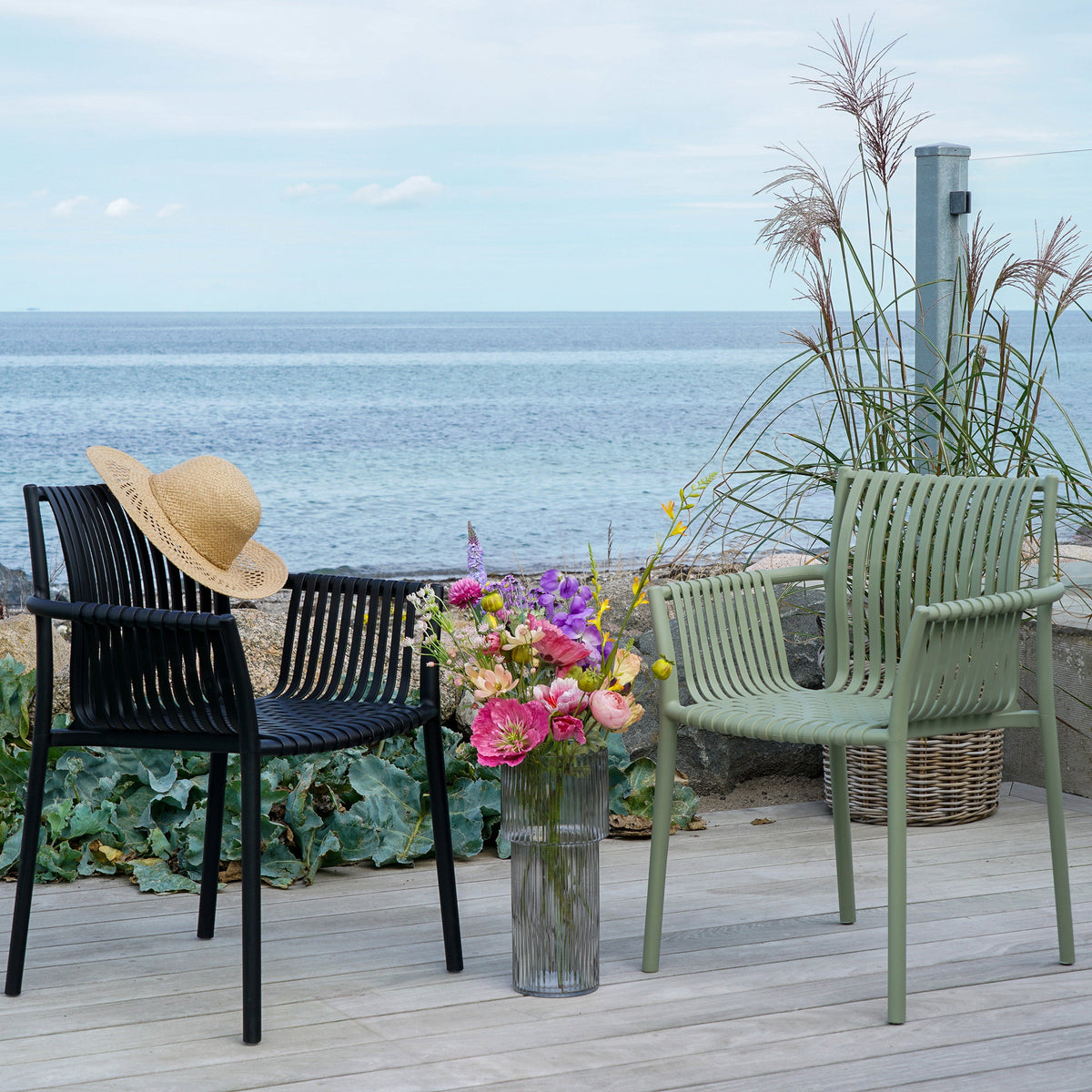 Sigurd Gartenstuhl 4er-Set, stapelbar – Polypropylen Schwarz – Ansicht 5