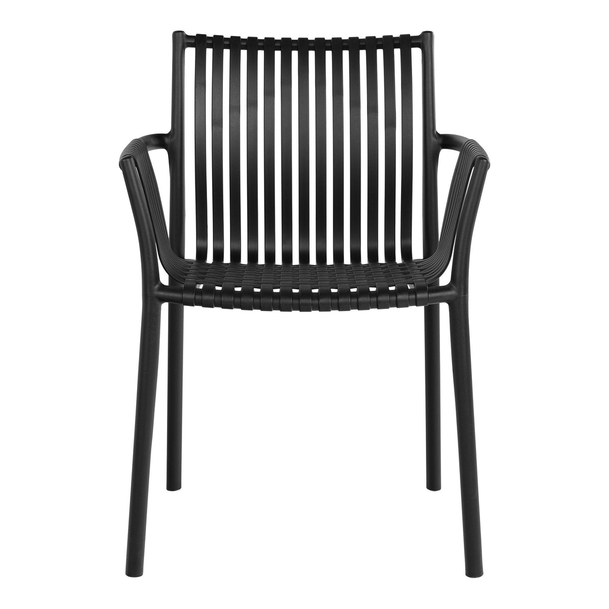 Sigurd Gartenstuhl 4er-Set, stapelbar – Polypropylen Schwarz – Ansicht 2