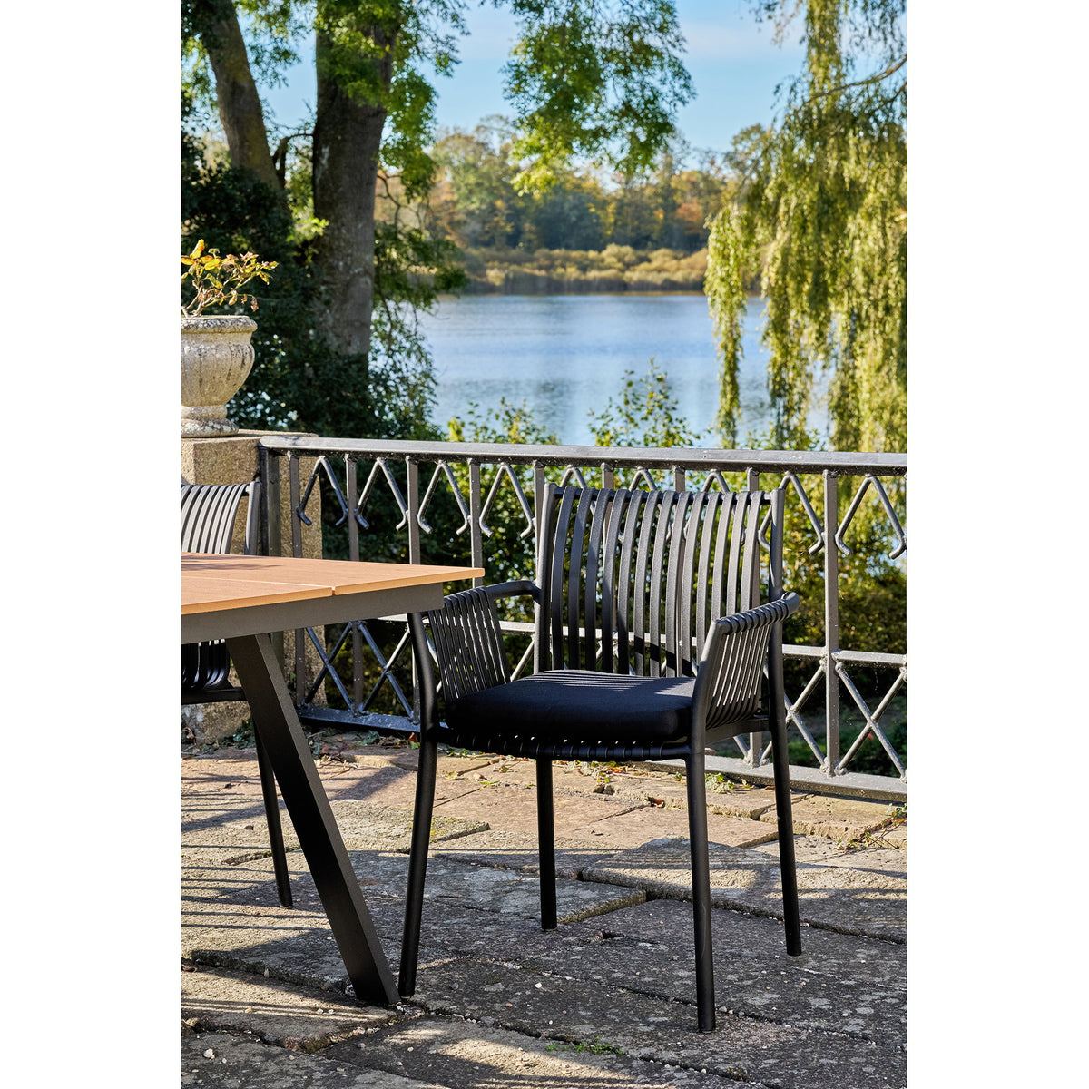 Sigurd Gartenstuhl 4er-Set, stapelbar – Polypropylen Schwarz – Ansicht 7