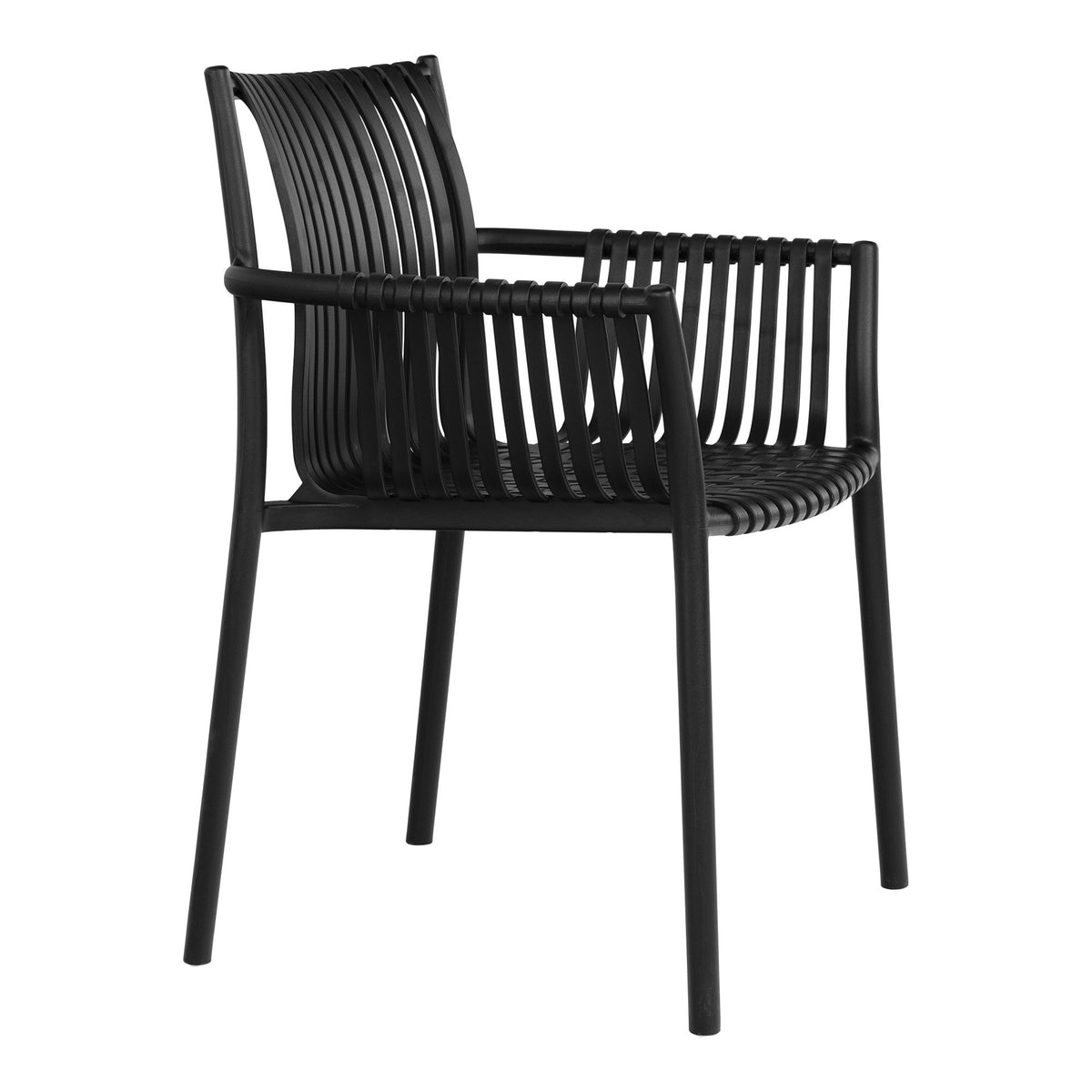 Sigurd Gartenstuhl 4er-Set, stapelbar – Polypropylen Schwarz – Ansicht 3