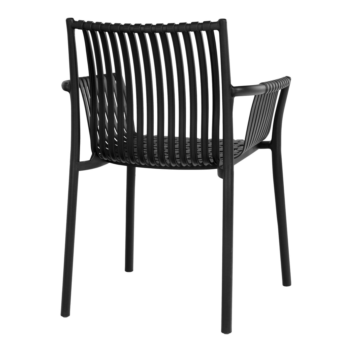 Sigurd Gartenstuhl 4er-Set, stapelbar – Polypropylen Schwarz – Ansicht 4