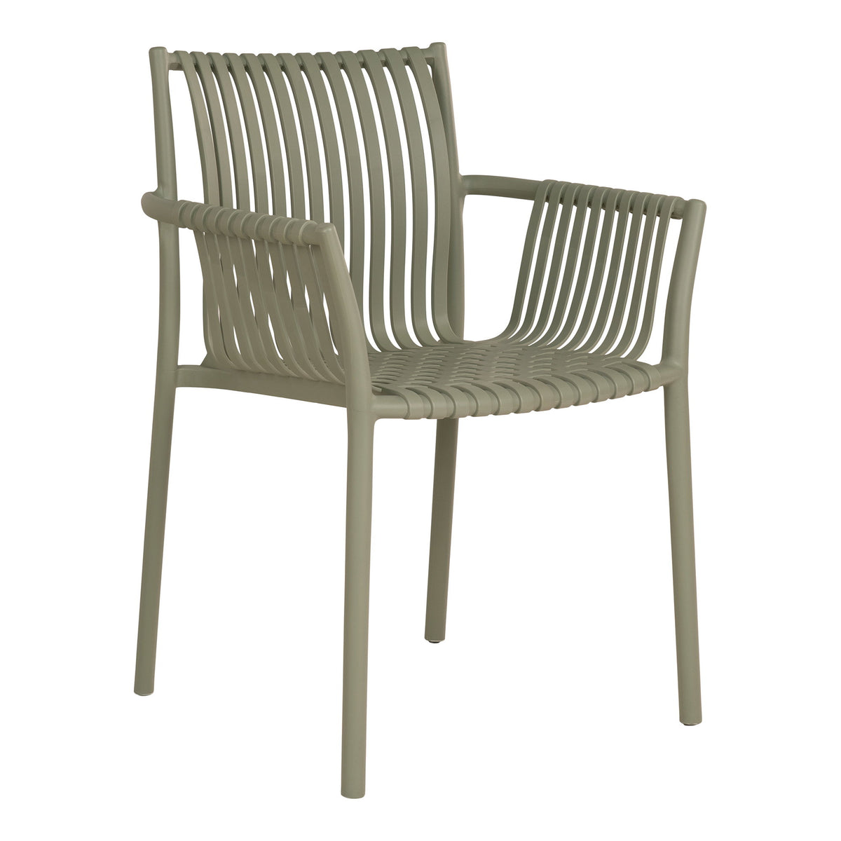 Sigurd Gartenstuhl 4er-Set, stapelbar – Polypropylen Grün von Luiva Living