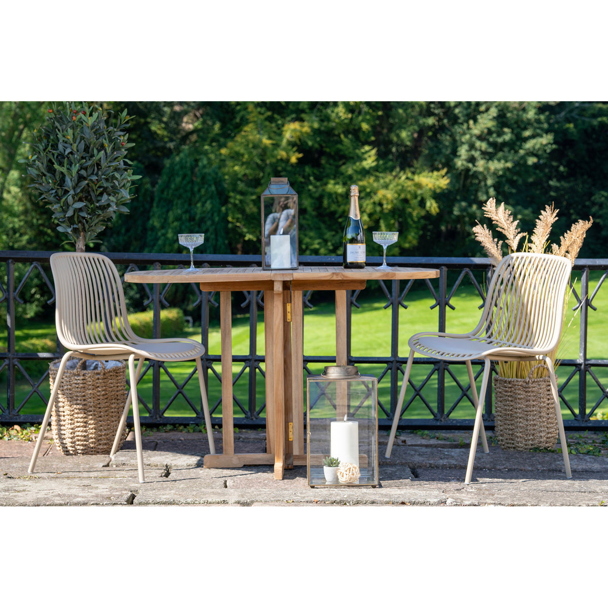 Jari Gartenstuhl 4er-Set, stapelbar – Polypropylen Sand – Ansicht 7