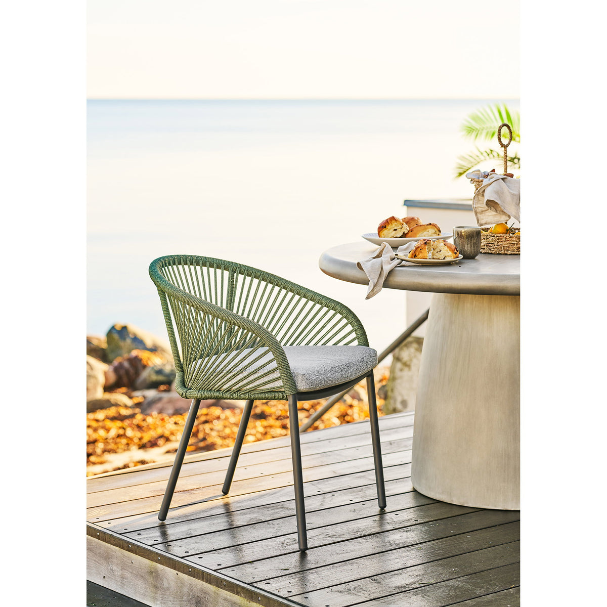 Veit Gartenstuhl 2er-Set inkl. Kissen – Aluminium Grün/Grau – Ansicht 6
