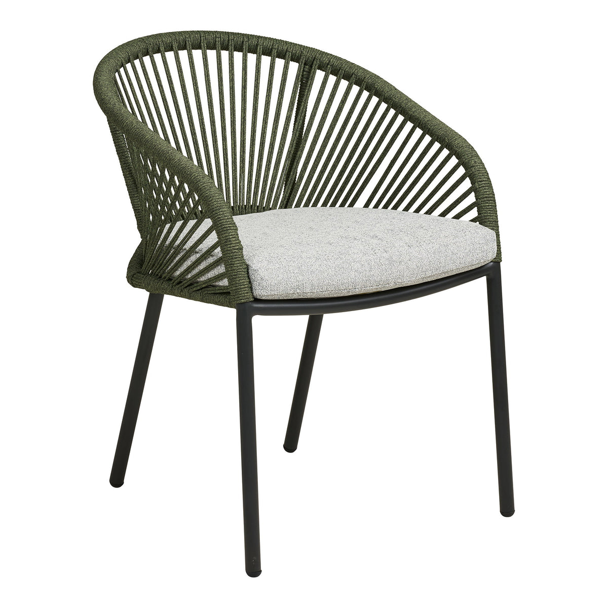 Veit Gartenstuhl 2er-Set inkl. Kissen – Aluminium Grün/Grau von Luiva Living