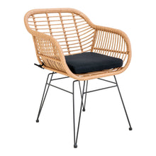 Nina Gartensessel 2er-Set inkl. Kissen – Polyrattan Natur, Beine Schwarz von Luiva Living